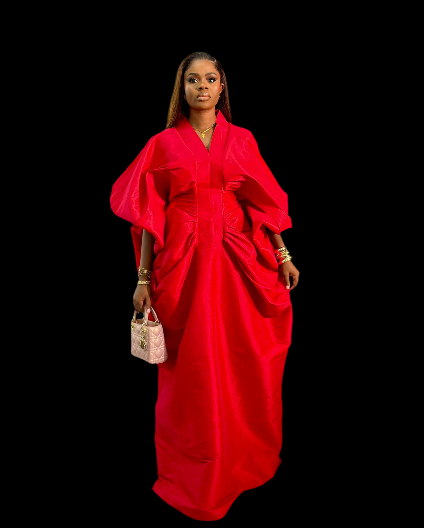Luxury Boubou Dress. Red