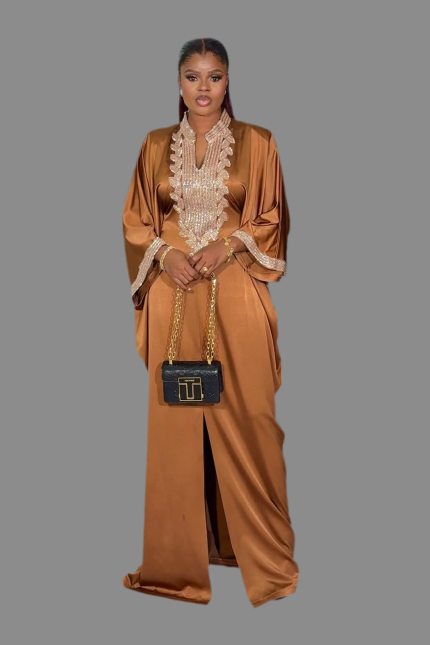 Luxury Boubou Dress. Duchess Silk