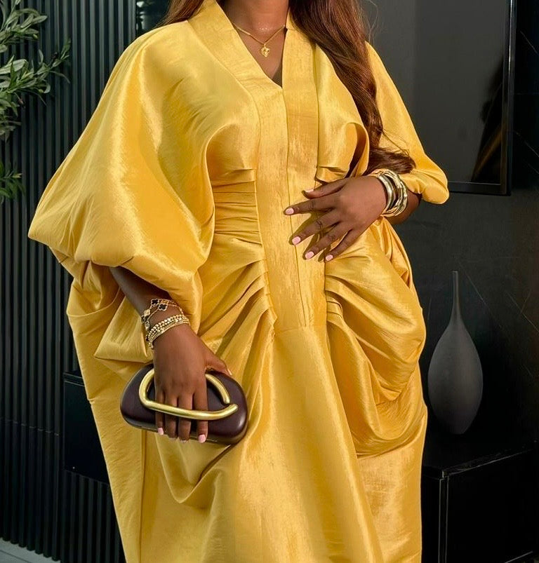 Luxury Boubou Dress. Yellow