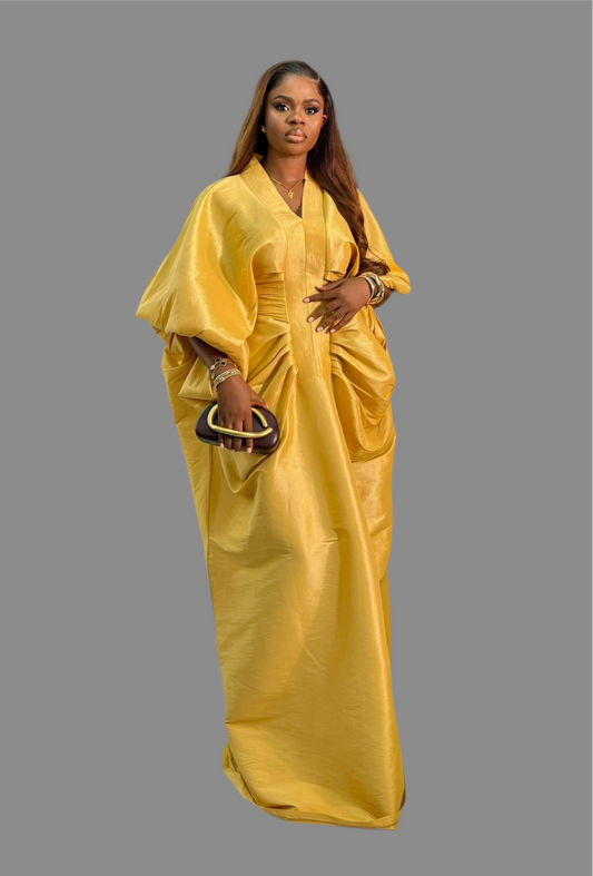 Luxury Boubou Dress. Yellow