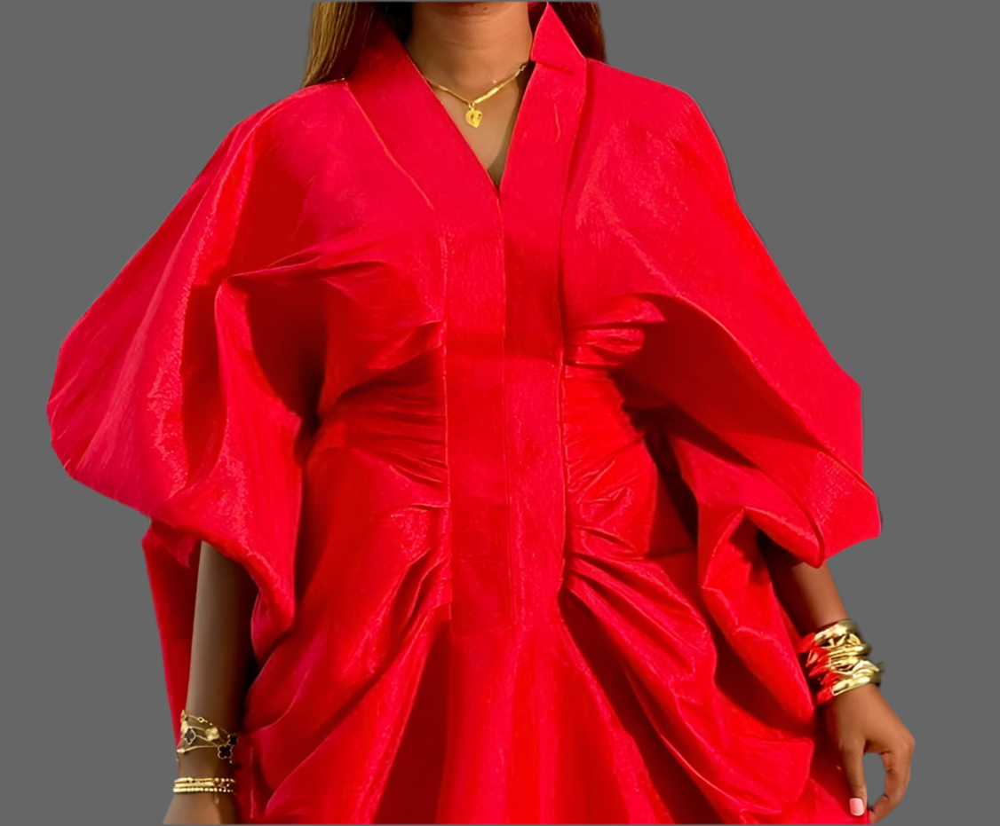 Luxury Boubou Dress. Red