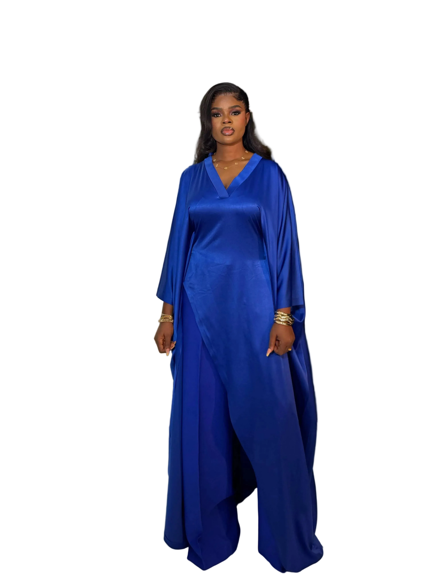 Luxury Pants Set . The Fashion Queen Collection. Blue top and Blue pants.