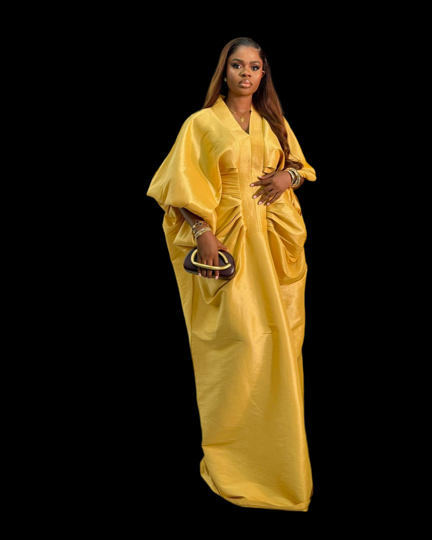 Luxury Boubou Dress. Yellow