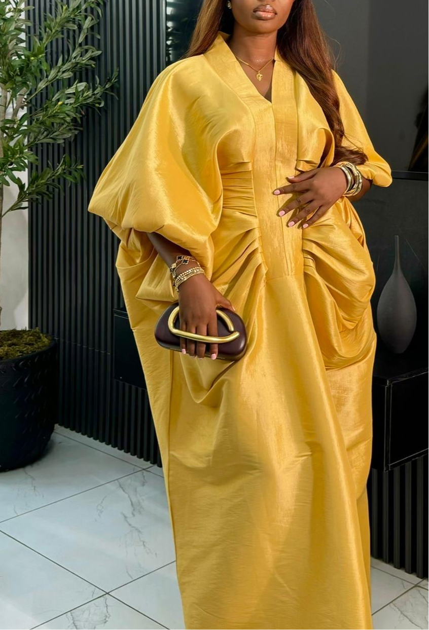 Luxury Boubou Dress. Yellow
