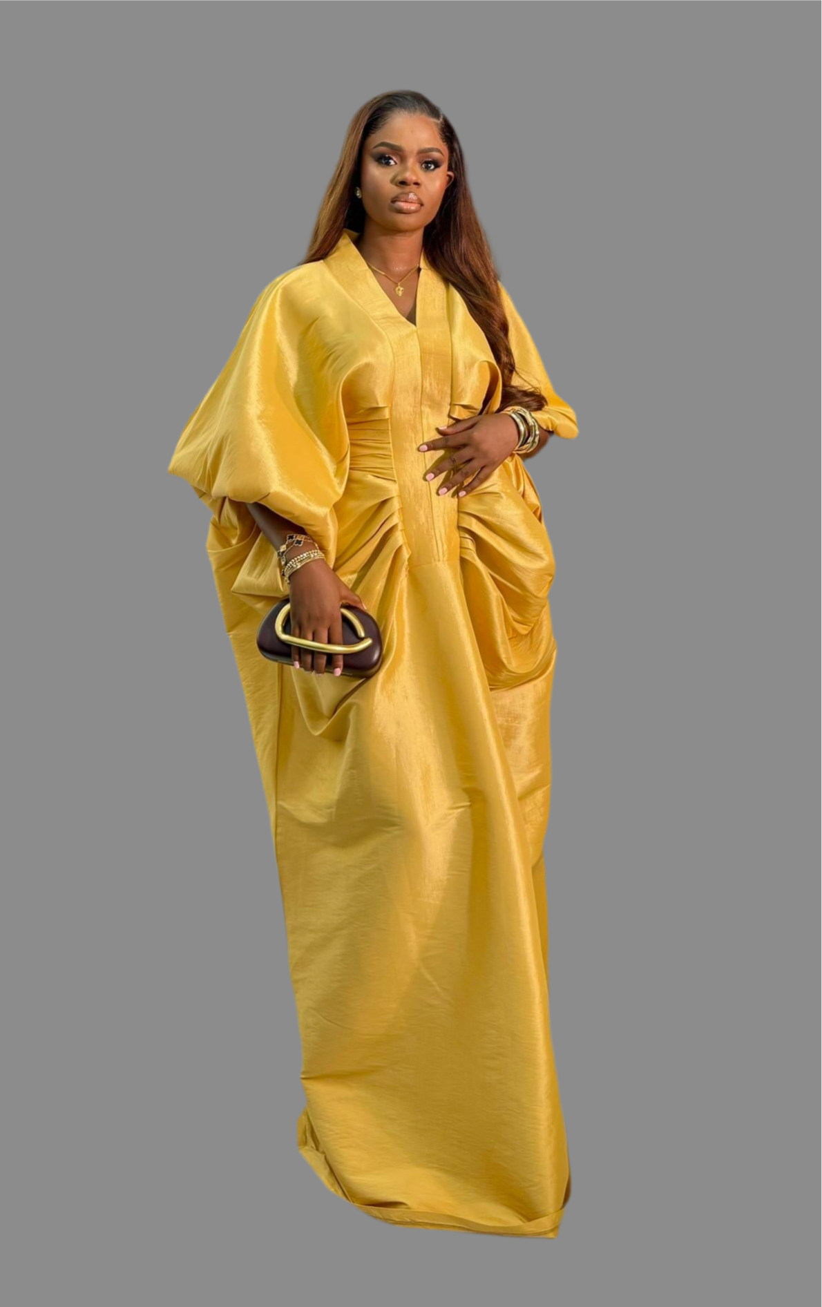 Luxury Boubou Dress. Yellow