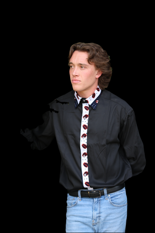 African Inspired men shirt. Simple white  pattern