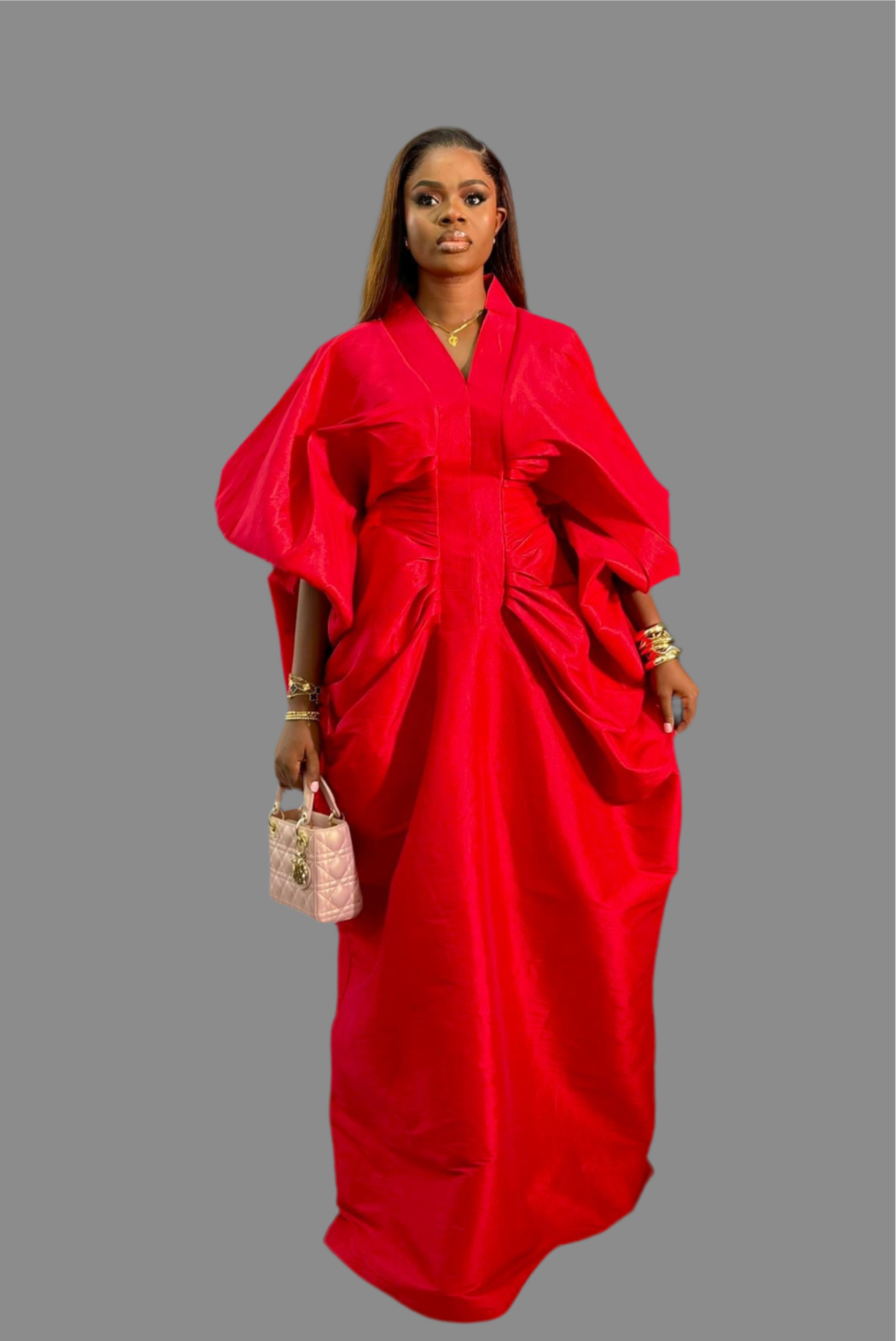 Luxury Boubou Dress. Red