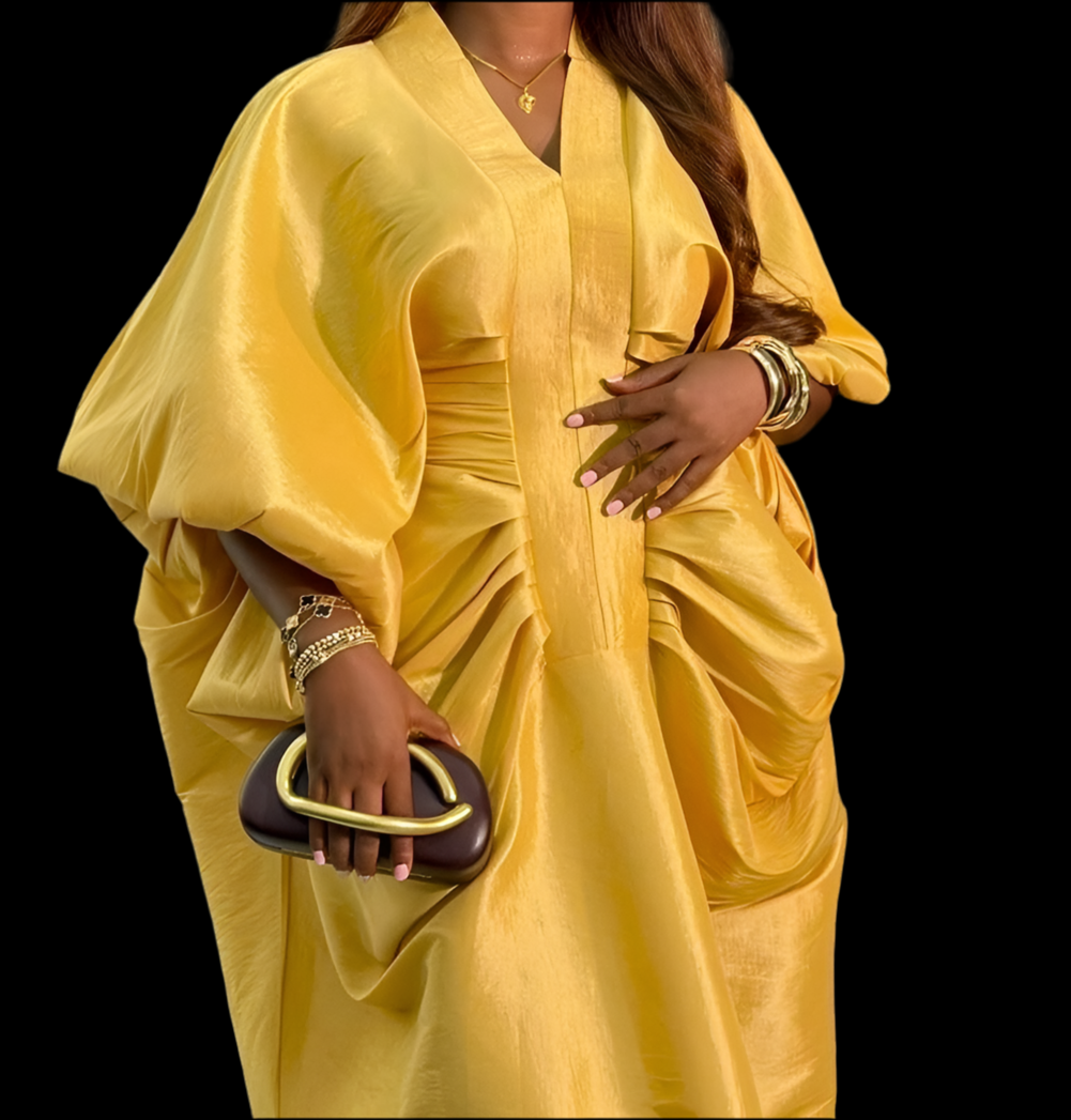 Luxury Boubou Dress. Yellow