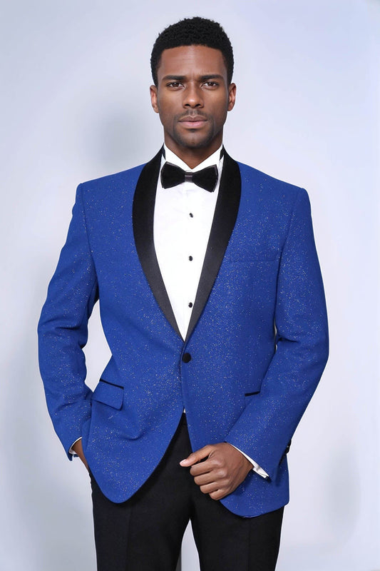 Blue Slim Fit Prom Blazer | Sparkle Finish