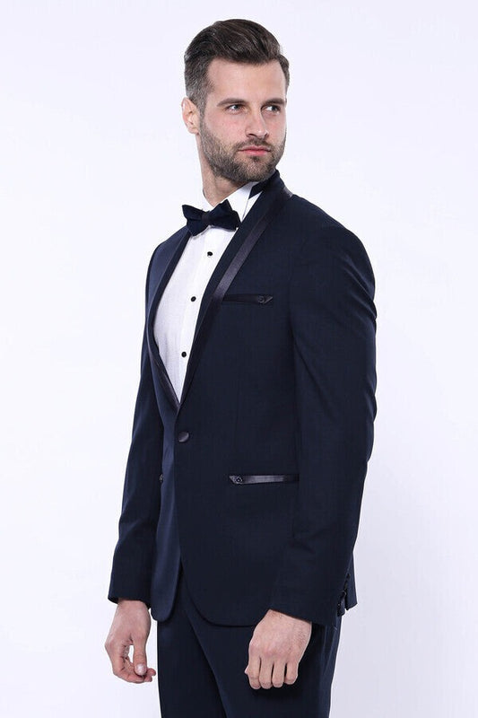 Dark Blue Tuxedo Suit | Shawl Lapel