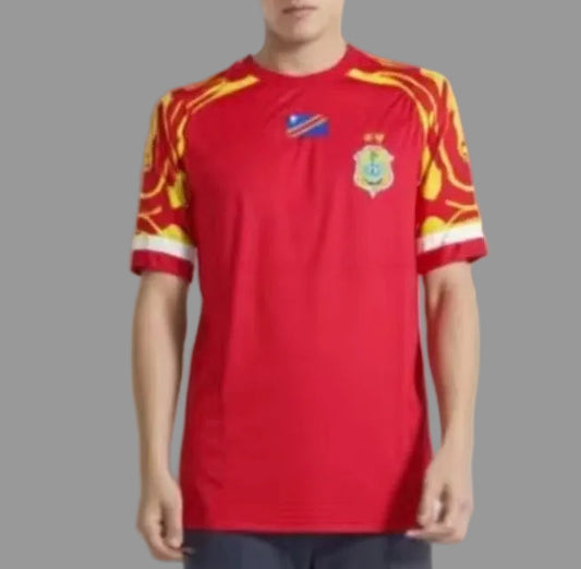 RED. New Leopards Jersey.  2026 Jersey New DRC National soccer team . Fan edition , Basic. Nouvelles Vareuses RDC. Léopards du Congo . Congolese soccer Congo jersey. shirt . Congo maillot de football. Equipe nationale du Congo. CAF Congo . Red