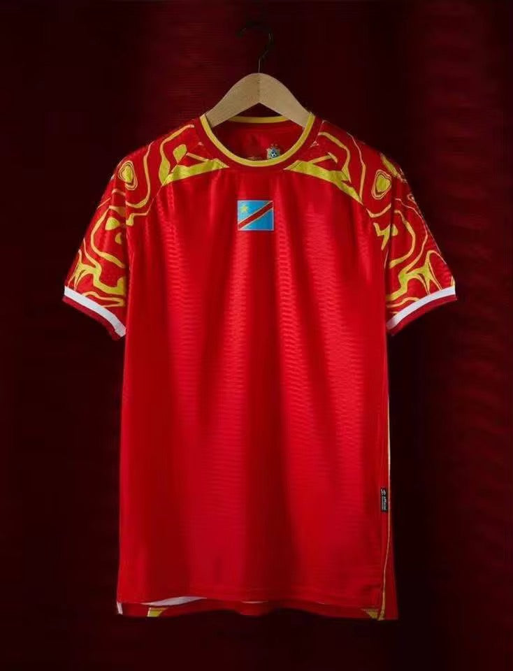 Leopards Jersey. DRC National soccer team . Vareuses RDC. Léopards du Congo . Congolese soccer . Congo jersey. Congo shirt . Congo maillot de football. Equipe nationale du Congo. CAF Congo Kinshasa