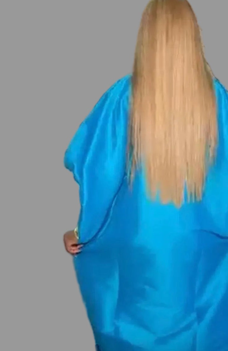 Luxury Boubou Dress. Taffeta edition . Regular Blue