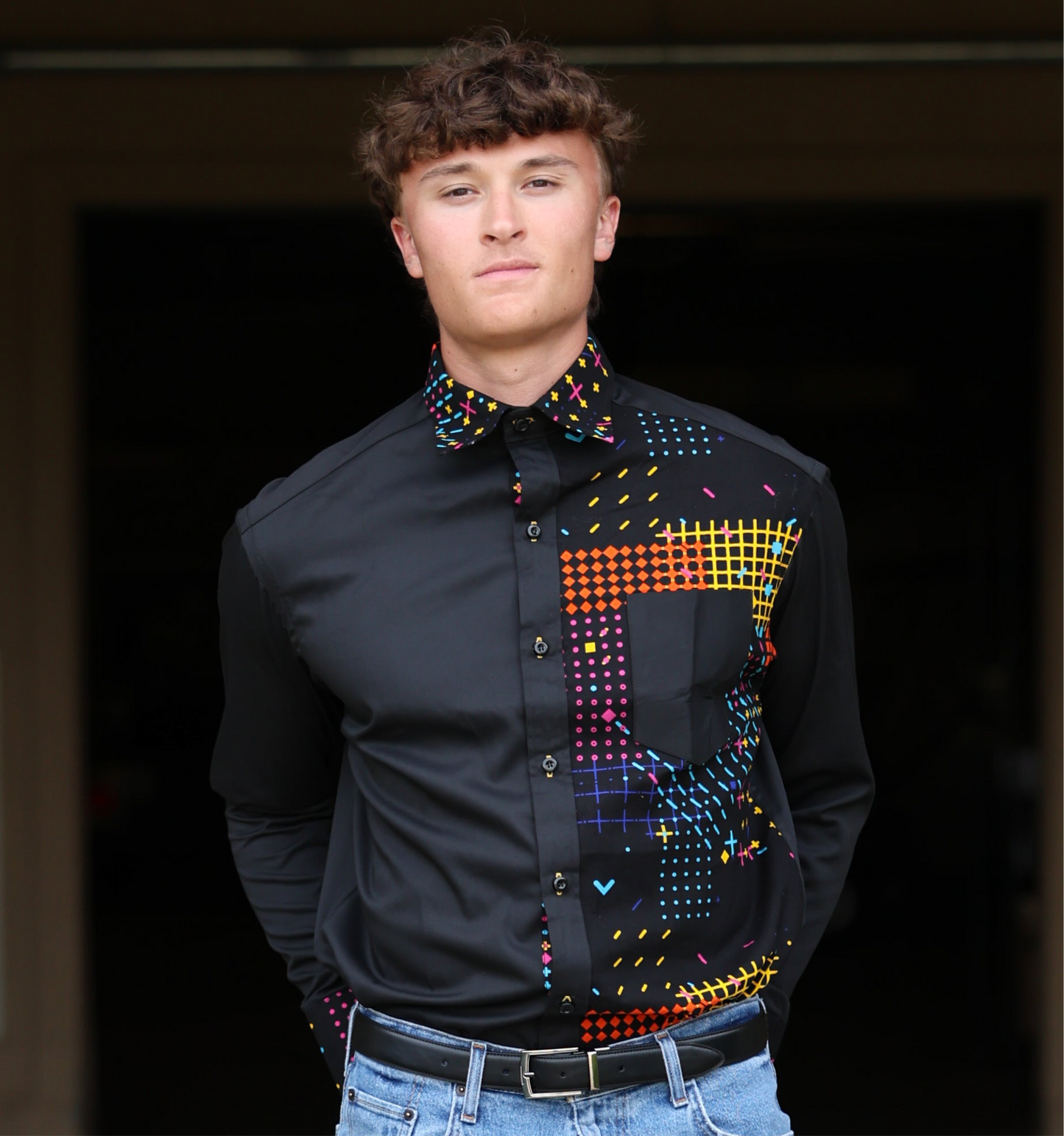 African Inspired men shirt. Simple pattern