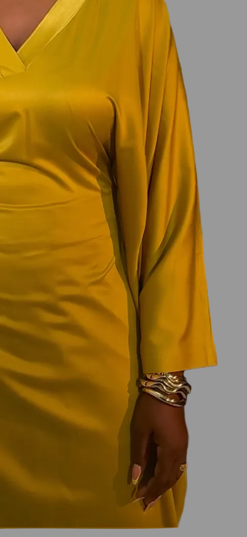 Luxury Pants Set . The Fashion Queen Collection. Yellow top and Black pants.