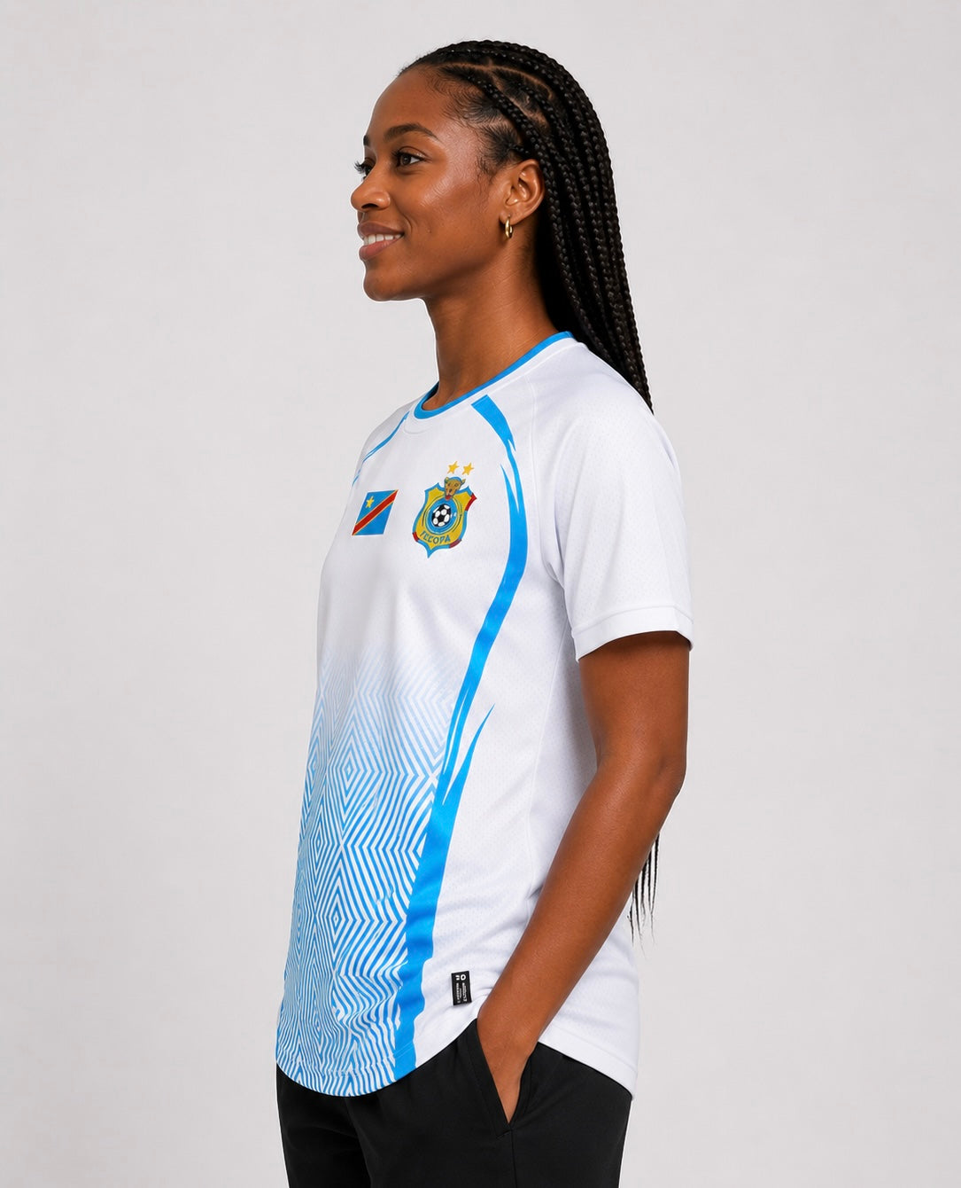 White. New Leopards Jersey.  2026 Jersey New DRC National soccer team . Nouvelles Vareuses RDC. Léopards du Congo . Congolese soccer . Congo jersey. Congo shirt . Congo maillot de football. Equipe nationale du Congo. CAF Congo Kinshasa