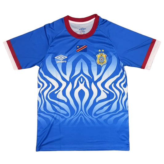 Blue. New Leopards Jersey.  2026 Jersey New DRC National soccer team . Fan edition , Basic. Nouvelles Vareuses RDC. Léopards du Congo . Congolese soccer Congo jersey. shirt . Congo maillot de football. Equipe nationale du Congo. CAF Congo . Blue