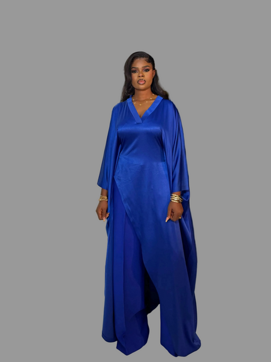 Luxury Pants Set . The Fashion Queen Collection. Blue top and Blue pants.