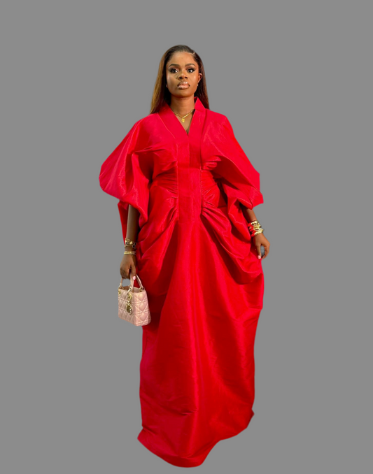 Luxury Boubou Dress. Red