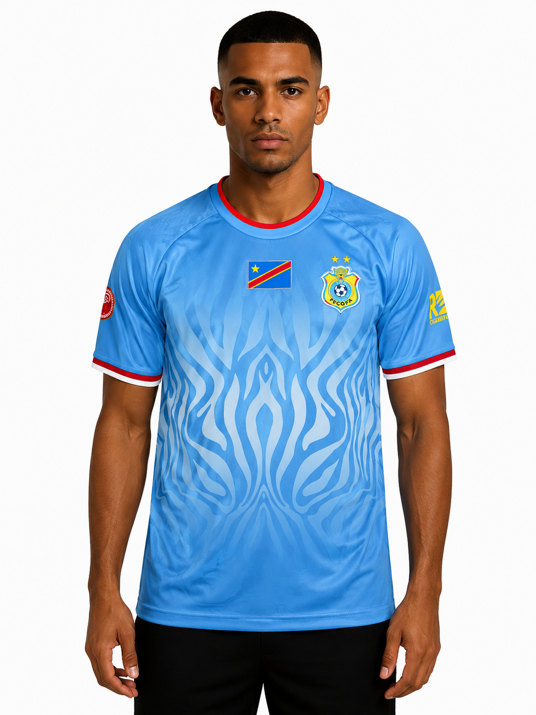 Leopards Jersey. DRC National soccer team . Vareuses RDC. Léopards du Congo . Congolese soccer . Congo jersey. Congo shirt . Congo maillot de football. Equipe nationale du Congo. CAF Congo Kinshasa