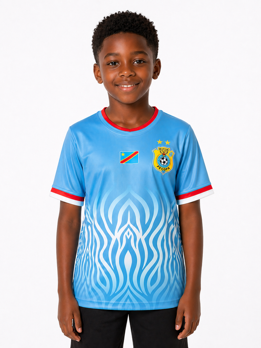 Children Congo Jerseys . Kids DRC jerseys. Congolese World Cup kids . New Leopards Jersey.  2026 Jersey New DRC National soccer team . Nouvelles Vareuses RDC. Léopards du Congo . Congolese soccer . Congo jersey. Congo shirt . Congo maillot de football.