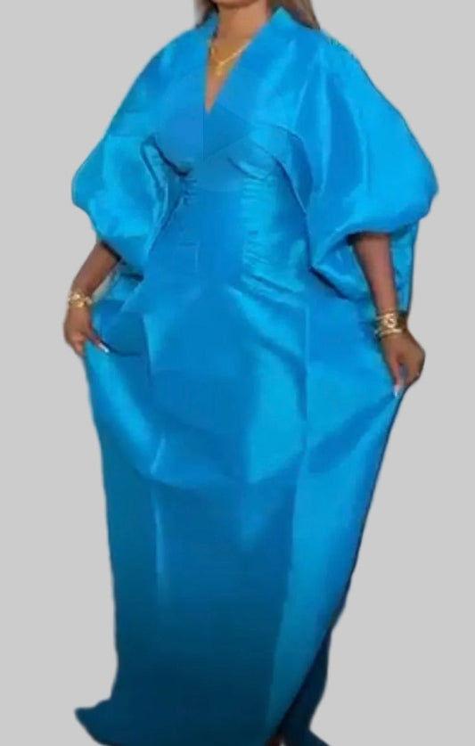 Luxury Boubou Dress. Taffeta edition . Regular Blue