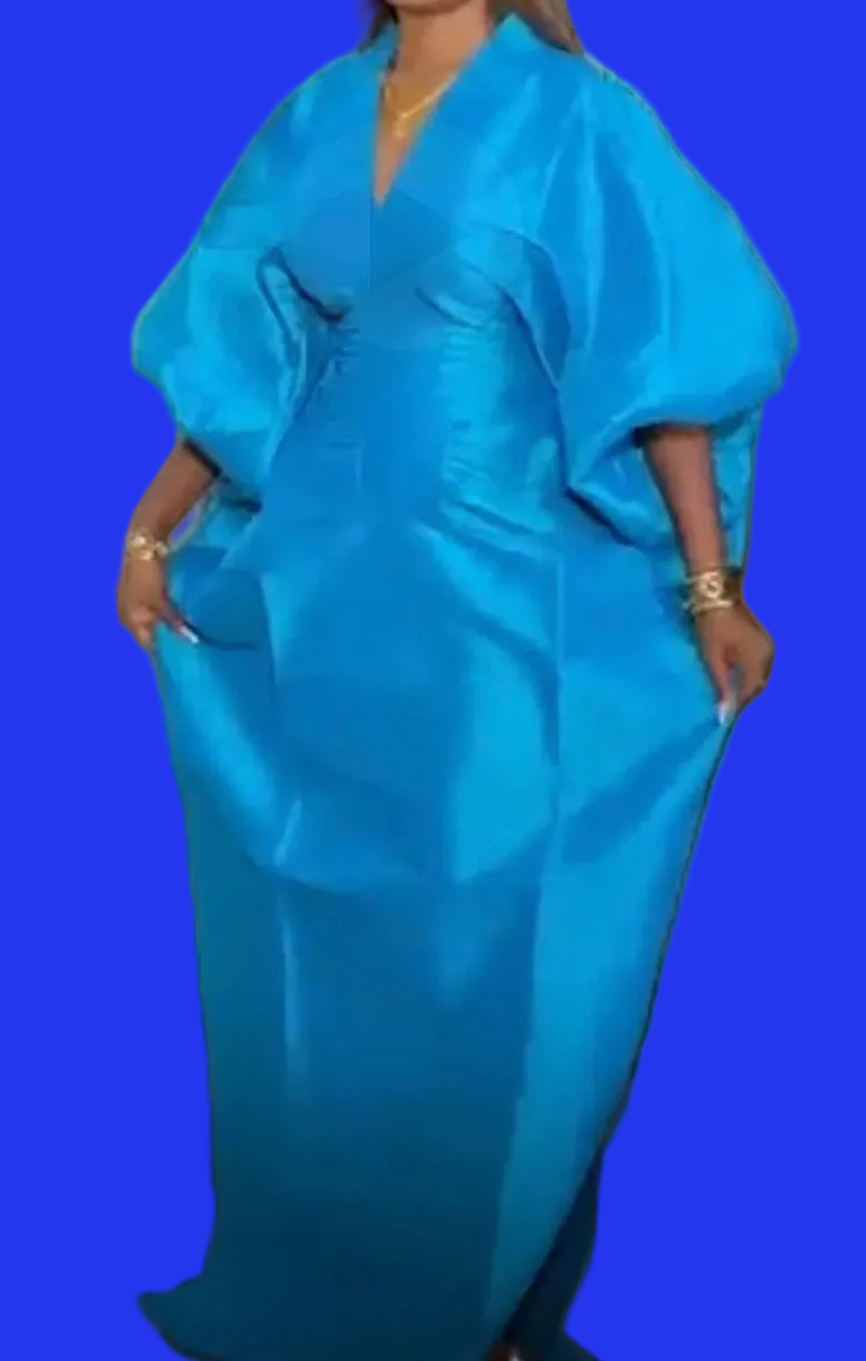 Luxury Boubou Dress. Taffeta edition . Regular Blue