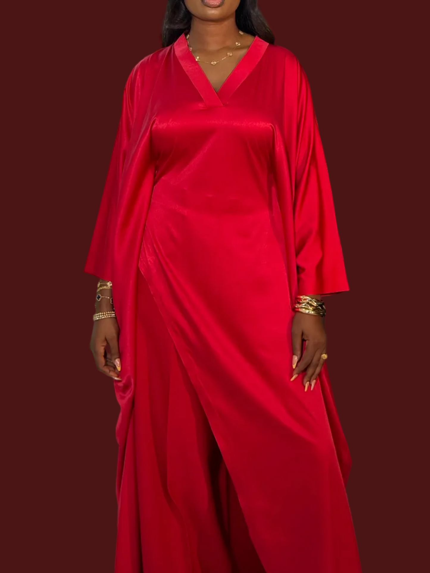 Luxury Pants Set . The Fashion Queen Collection. Red top and Red pants.