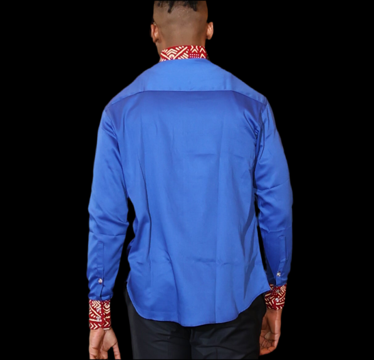 African Inspired men shirt. Blue