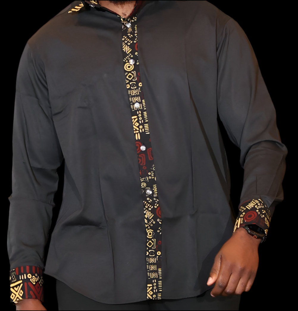 African Inspired men shirt. Simple pattern