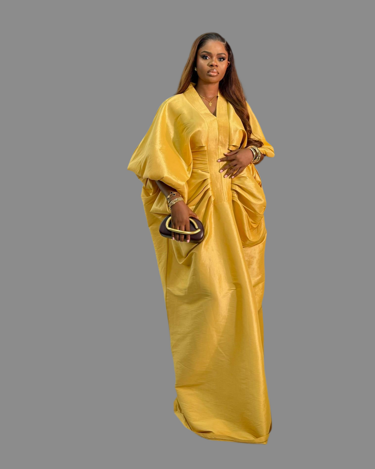 Luxury Boubou Dress. Yellow