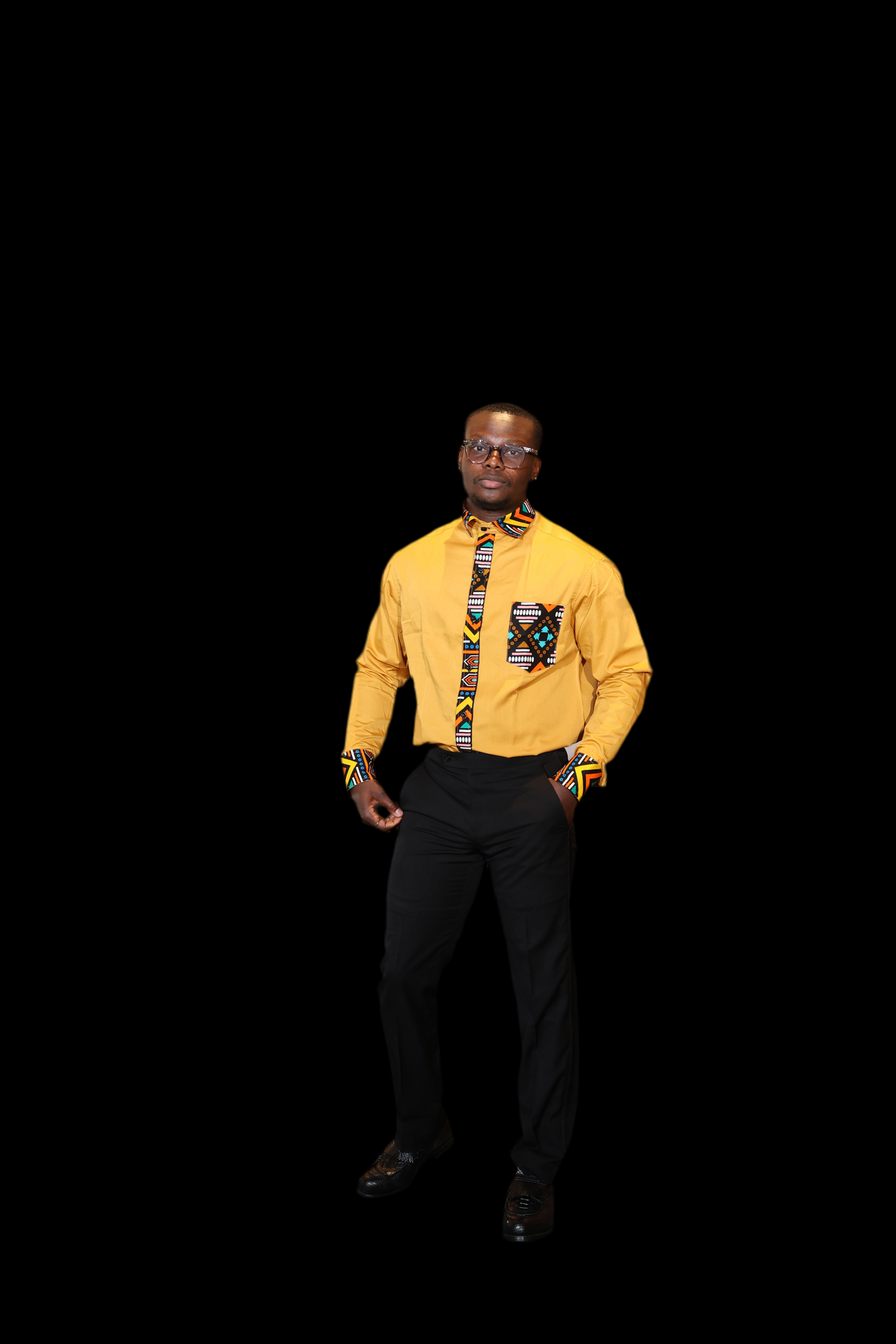 African Inspired men shirt. Yellow