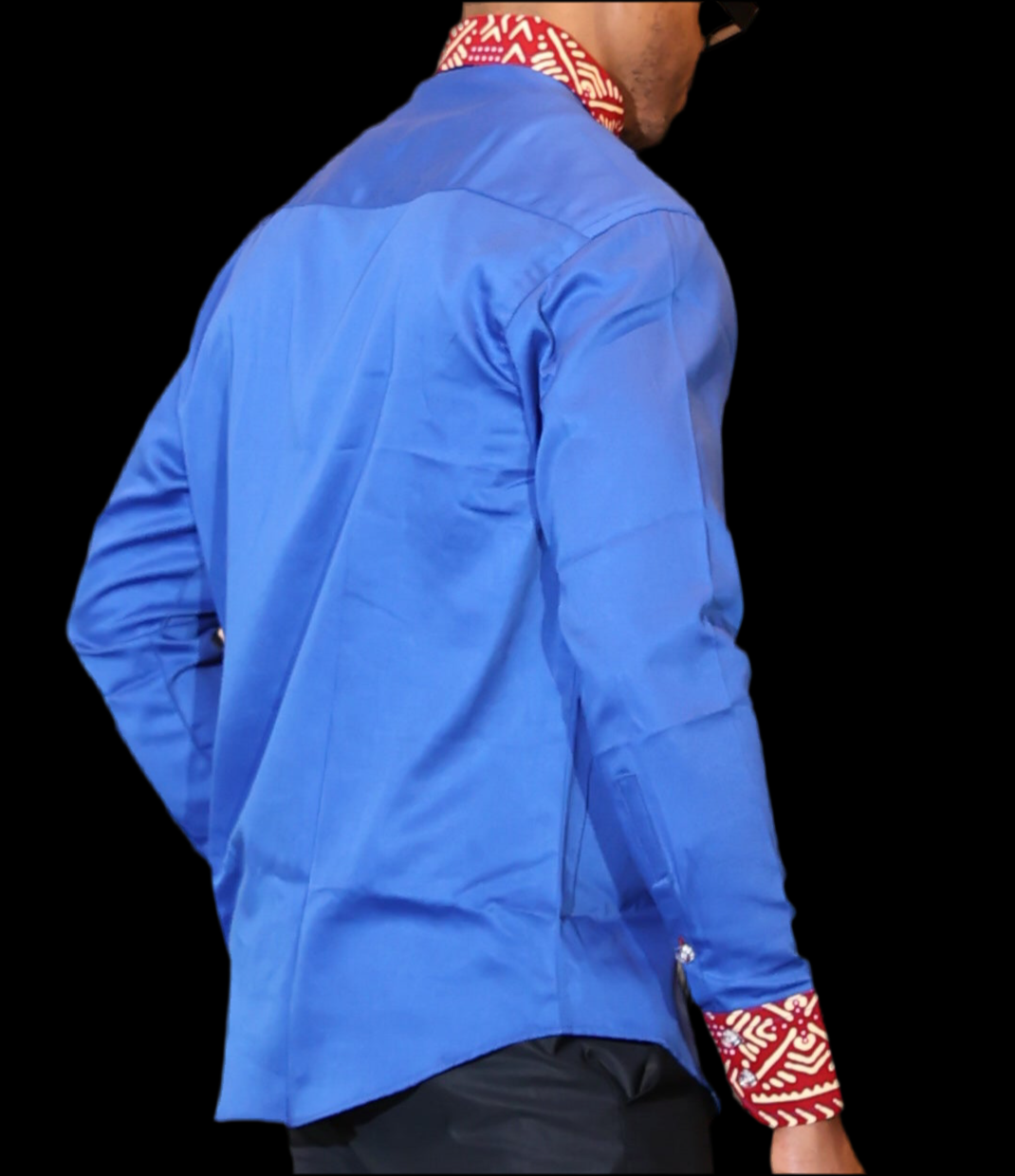African Inspired men shirt. Blue