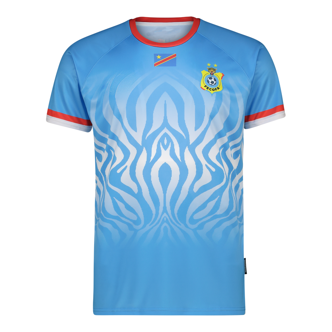Blue. New Leopards Jersey.  2026 Jersey New DRC National soccer team . Nouvelles Vareuses RDC. Léopards du Congo . Congolese soccer . Congo jersey. Congo shirt . Congo maillot de football. Equipe nationale du Congo. CAF Congo Kinshasa