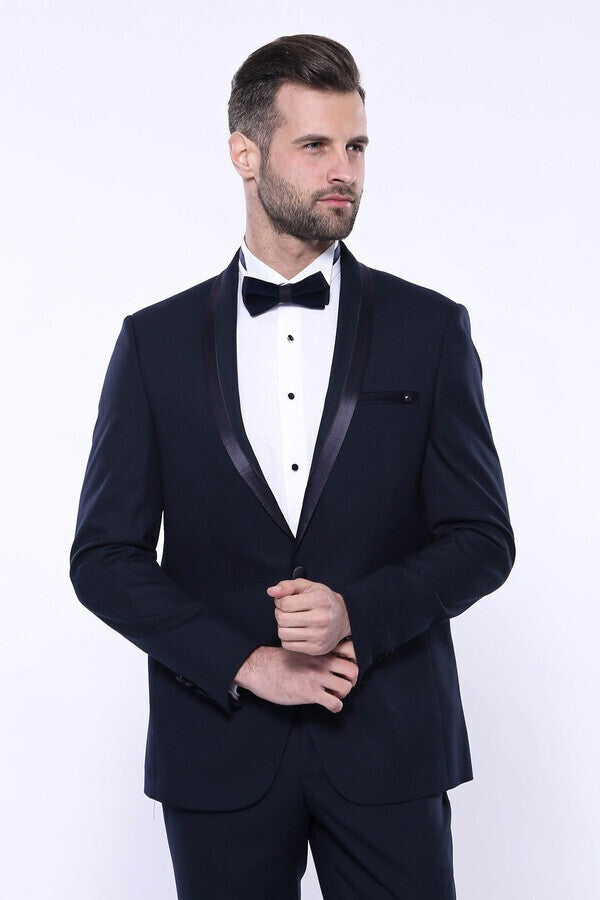 Dark Blue Tuxedo Suit | Shawl Lapel