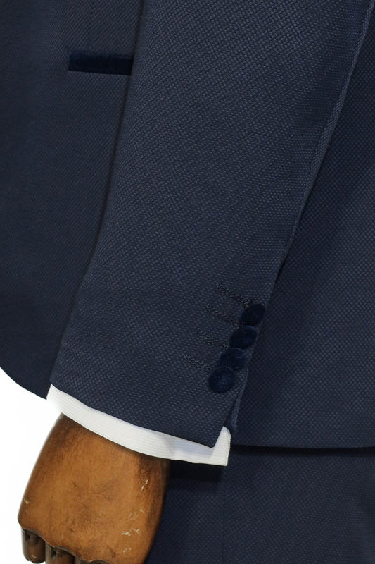 Navy Slim Fit 3-Piece Tuxedo | Patterned Fabric