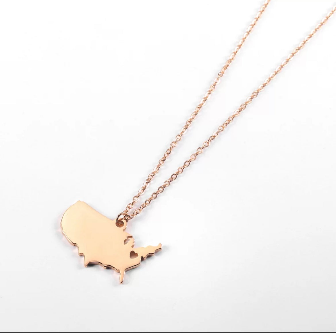 Map of USA Charm. Bronze